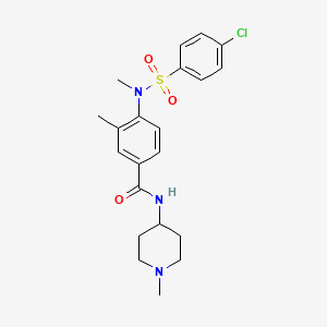 molecular formula C21H26ClN3O3S B4490511 4-[[(4-chlorophenyl)sulfonyl](methyl)amino]-3-methyl-N-(1-methyl-4-piperidinyl)benzamide 