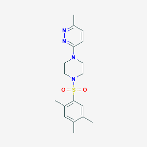 molecular formula C18H24N4O2S B4490527 3-methyl-6-{4-[(2,4,5-trimethylphenyl)sulfonyl]-1-piperazinyl}pyridazine 