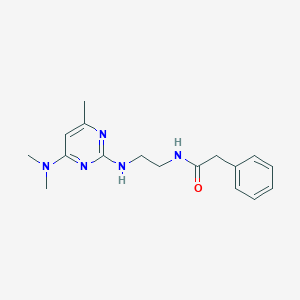 molecular formula C17H23N5O B4490559 N-(2-{[4-(dimethylamino)-6-methyl-2-pyrimidinyl]amino}ethyl)-2-phenylacetamide 