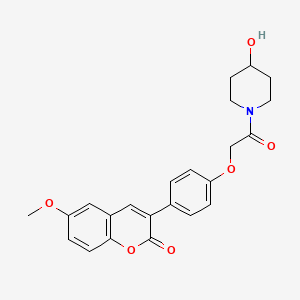 3-{4-[2-(4-hydroxypiperidin-1-yl)-2-oxoethoxy]phenyl}-6-methoxy-2H-chromen-2-one