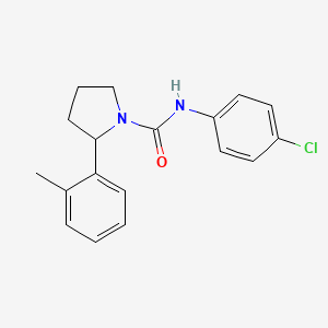 molecular formula C18H19ClN2O B4490571 N-(4-chlorophenyl)-2-(2-methylphenyl)-1-pyrrolidinecarboxamide 