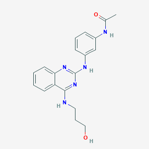 N-[3-({4-[(3-hydroxypropyl)amino]-2-quinazolinyl}amino)phenyl]acetamide