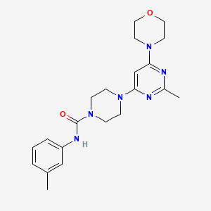 molecular formula C21H28N6O2 B4490635 4-[2-METHYL-6-(MORPHOLIN-4-YL)PYRIMIDIN-4-YL]-N-(3-METHYLPHENYL)PIPERAZINE-1-CARBOXAMIDE 