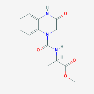 molecular formula C13H15N3O4 B4490658 methyl N-[(3-oxo-3,4-dihydro-1(2H)-quinoxalinyl)carbonyl]alaninate 