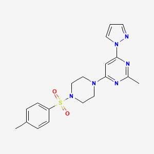 2-methyl-4-{4-[(4-methylphenyl)sulfonyl]-1-piperazinyl}-6-(1H-pyrazol-1-yl)pyrimidine