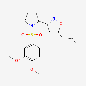 3-{1-[(3,4-dimethoxyphenyl)sulfonyl]-2-pyrrolidinyl}-5-propylisoxazole