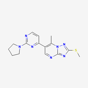 7-methyl-2-(methylthio)-6-[2-(1-pyrrolidinyl)-4-pyrimidinyl][1,2,4]triazolo[1,5-a]pyrimidine