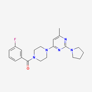 molecular formula C20H24FN5O B4490701 4-[4-(3-Fluorobenzoyl)piperazin-1-YL]-6-methyl-2-(pyrrolidin-1-YL)pyrimidine 