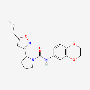 N-(2,3-dihydro-1,4-benzodioxin-6-yl)-2-(5-propyl-1,2-oxazol-3-yl)pyrrolidine-1-carboxamide