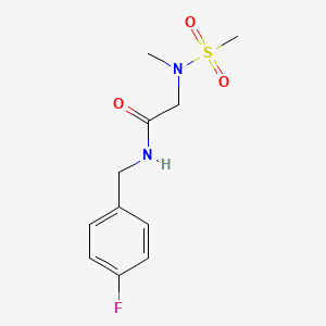 N-[(4-fluorophenyl)methyl]-2-[methyl(methylsulfonyl)amino]acetamide