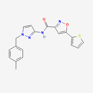 molecular formula C19H16N4O2S B4490775 N-[1-(4-methylbenzyl)-1H-pyrazol-3-yl]-5-(2-thienyl)-3-isoxazolecarboxamide 