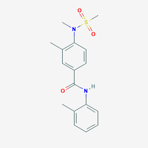 molecular formula C17H20N2O3S B4490785 3-methyl-4-[methyl(methylsulfonyl)amino]-N-(2-methylphenyl)benzamide 