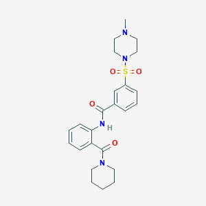 molecular formula C24H30N4O4S B4490790 3-[(4-methyl-1-piperazinyl)sulfonyl]-N-[2-(1-piperidinylcarbonyl)phenyl]benzamide 