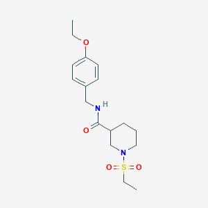 molecular formula C17H26N2O4S B4490804 1-(ETHANESULFONYL)-N-[(4-ETHOXYPHENYL)METHYL]PIPERIDINE-3-CARBOXAMIDE 