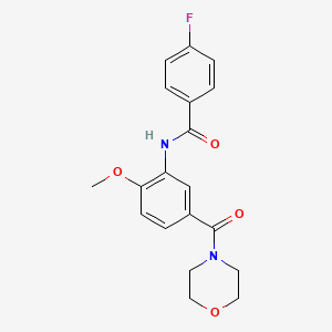 molecular formula C19H19FN2O4 B4490808 4-fluoro-N-[2-methoxy-5-(4-morpholinylcarbonyl)phenyl]benzamide 