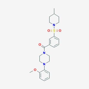 1-(2-METHOXYPHENYL)-4-{3-[(4-METHYLPIPERIDIN-1-YL)SULFONYL]BENZOYL}PIPERAZINE