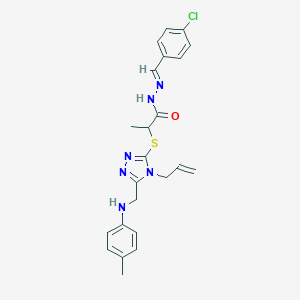 2-{[4-allyl-5-(4-toluidinomethyl)-4H-1,2,4-triazol-3-yl]sulfanyl}-N'-(4-chlorobenzylidene)propanohydrazide