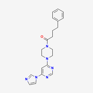 4-(1H-imidazol-1-yl)-6-[4-(4-phenylbutanoyl)-1-piperazinyl]pyrimidine