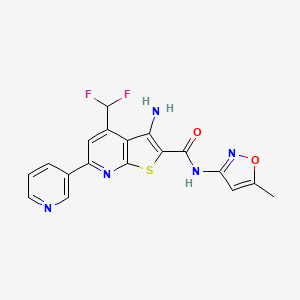 3-amino-4-(difluoromethyl)-N-(5-methyl-3-isoxazolyl)-6-(3-pyridinyl)thieno[2,3-b]pyridine-2-carboxamide