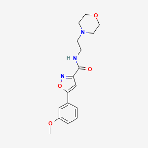 molecular formula C17H21N3O4 B4490881 5-(3-methoxyphenyl)-N-[2-(4-morpholinyl)ethyl]-3-isoxazolecarboxamide 