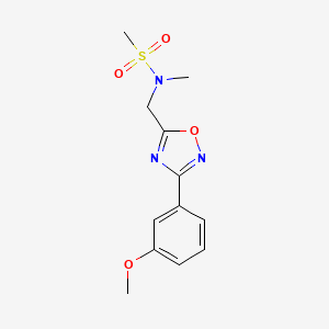 molecular formula C12H15N3O4S B4490903 N-{[3-(3-methoxyphenyl)-1,2,4-oxadiazol-5-yl]methyl}-N-methylmethanesulfonamide 