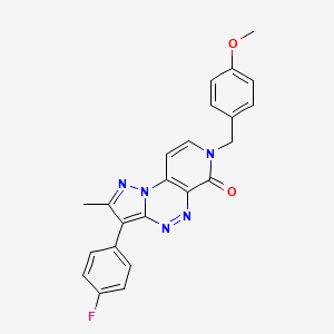 molecular formula C23H18FN5O2 B4490907 3-(4-fluorophenyl)-7-(4-methoxybenzyl)-2-methylpyrazolo[5,1-c]pyrido[4,3-e][1,2,4]triazin-6(7H)-one 