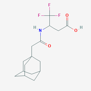 molecular formula C16H22F3NO3 B4490933 3-[(1-adamantylacetyl)amino]-4,4,4-trifluorobutanoic acid 