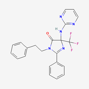 molecular formula C22H18F3N5O B4490959 2-phenyl-3-(2-phenylethyl)-5-(2-pyrimidinylamino)-5-(trifluoromethyl)-3,5-dihydro-4H-imidazol-4-one 