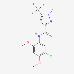 N-(5-chloro-2,4-dimethoxyphenyl)-1-methyl-5-(trifluoromethyl)-1H-pyrazole-3-carboxamide