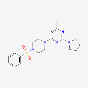 4-methyl-6-[4-(phenylsulfonyl)-1-piperazinyl]-2-(1-pyrrolidinyl)pyrimidine