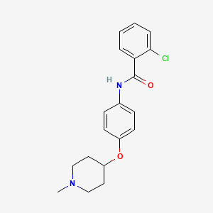 molecular formula C19H21ClN2O2 B4491016 2-chloro-N-{4-[(1-methyl-4-piperidinyl)oxy]phenyl}benzamide 