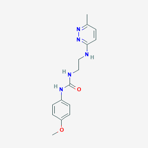 molecular formula C15H19N5O2 B4491017 N-(4-methoxyphenyl)-N'-{2-[(6-methyl-3-pyridazinyl)amino]ethyl}urea 