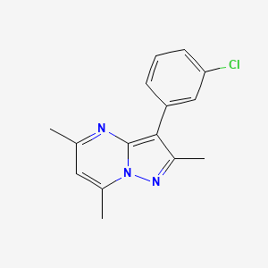 molecular formula C15H14ClN3 B4491029 3-(3-chlorophenyl)-2,5,7-trimethylpyrazolo[1,5-a]pyrimidine 