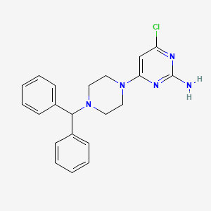 molecular formula C21H22ClN5 B4491039 4-Chloro-6-[4-(diphenylmethyl)piperazin-1-yl]pyrimidin-2-amine 