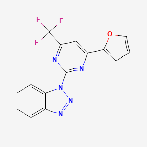 molecular formula C15H8F3N5O B4491058 1-[4-(2-furyl)-6-(trifluoromethyl)-2-pyrimidinyl]-1H-1,2,3-benzotriazole 