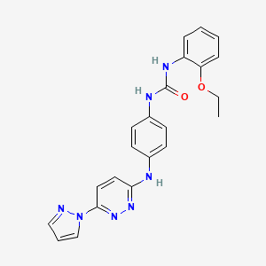 molecular formula C22H21N7O2 B4491066 N-(2-ethoxyphenyl)-N'-(4-{[6-(1H-pyrazol-1-yl)-3-pyridazinyl]amino}phenyl)urea 