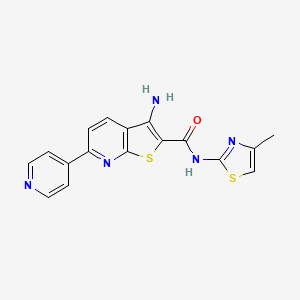 molecular formula C17H13N5OS2 B4491082 3-amino-N-(4-methyl-1,3-thiazol-2-yl)-6-(4-pyridinyl)thieno[2,3-b]pyridine-2-carboxamide 