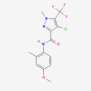 4-chloro-N-(4-methoxy-2-methylphenyl)-1-methyl-5-(trifluoromethyl)-1H-pyrazole-3-carboxamide