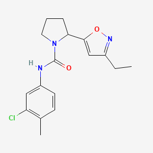 molecular formula C17H20ClN3O2 B4491100 N-(3-chloro-4-methylphenyl)-2-(3-ethyl-1,2-oxazol-5-yl)pyrrolidine-1-carboxamide 