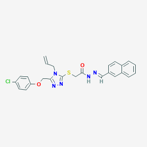 molecular formula C25H22ClN5O2S B449112 2-({4-allyl-5-[(4-chlorophenoxy)methyl]-4H-1,2,4-triazol-3-yl}sulfanyl)-N'-(2-naphthylmethylene)acetohydrazide 