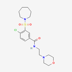 3-(azepan-1-ylsulfonyl)-4-chloro-N-(2-morpholin-4-ylethyl)benzamide