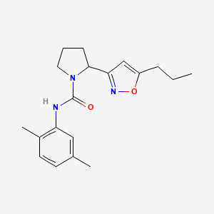 N-(2,5-dimethylphenyl)-2-(5-propyl-1,2-oxazol-3-yl)pyrrolidine-1-carboxamide