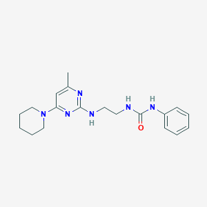 molecular formula C19H26N6O B4491175 N-(2-{[4-methyl-6-(1-piperidinyl)-2-pyrimidinyl]amino}ethyl)-N'-phenylurea 