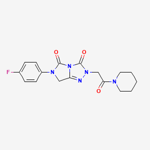 6-(4-fluorophenyl)-2-[2-oxo-2-(1-piperidinyl)ethyl]-6,7-dihydro-3H-imidazo[5,1-c][1,2,4]triazole-3,5(2H)-dione