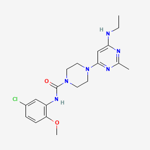 molecular formula C19H25ClN6O2 B4491244 N-(5-chloro-2-methoxyphenyl)-4-[6-(ethylamino)-2-methyl-4-pyrimidinyl]-1-piperazinecarboxamide 