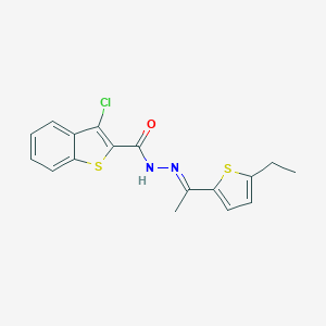 molecular formula C17H15ClN2OS2 B449127 3-chloro-N'-[1-(5-ethyl-2-thienyl)ethylidene]-1-benzothiophene-2-carbohydrazide 