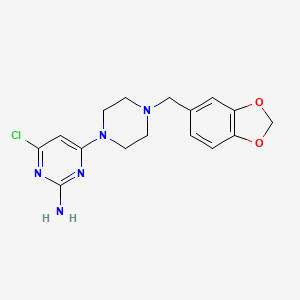 molecular formula C16H18ClN5O2 B4491274 4-[4-(1,3-benzodioxol-5-ylmethyl)-1-piperazinyl]-6-chloro-2-pyrimidinamine CAS No. 956223-23-7