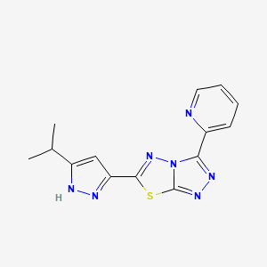 molecular formula C14H13N7S B4491277 6-(3-isopropyl-1H-pyrazol-5-yl)-3-(2-pyridinyl)[1,2,4]triazolo[3,4-b][1,3,4]thiadiazole 