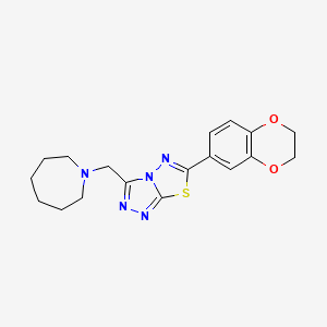 molecular formula C18H21N5O2S B4491289 3-(Azepan-1-ylmethyl)-6-(2,3-dihydro-1,4-benzodioxin-6-yl)[1,2,4]triazolo[3,4-b][1,3,4]thiadiazole 