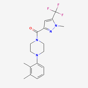 molecular formula C18H21F3N4O B4491343 1-(2,3-Dimethylphenyl)-4-[1-methyl-5-(trifluoromethyl)-1H-pyrazole-3-carbonyl]piperazine 